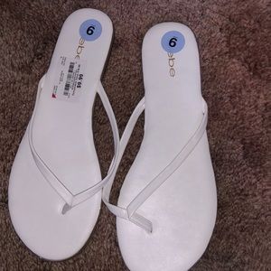 white flip flops
